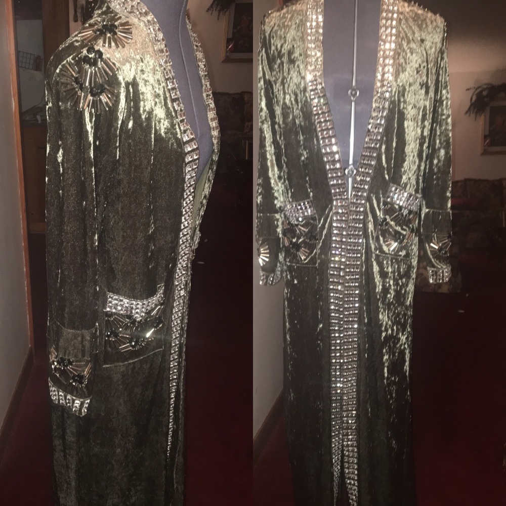 Velvet robe dress